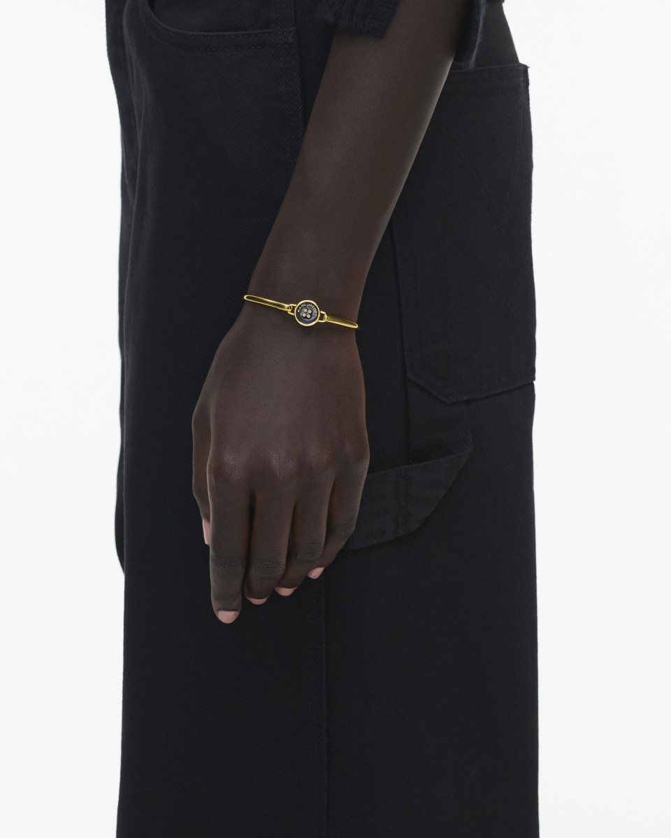 Marc Jacobs The Button Hinge Bracelet Gold / Black | 13ZOSNMGQ