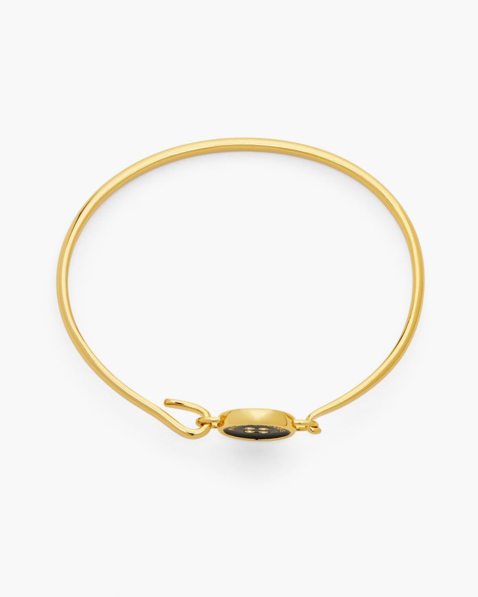 Marc Jacobs The Button Hinge Bracelet Gold / Black | 13ZOSNMGQ