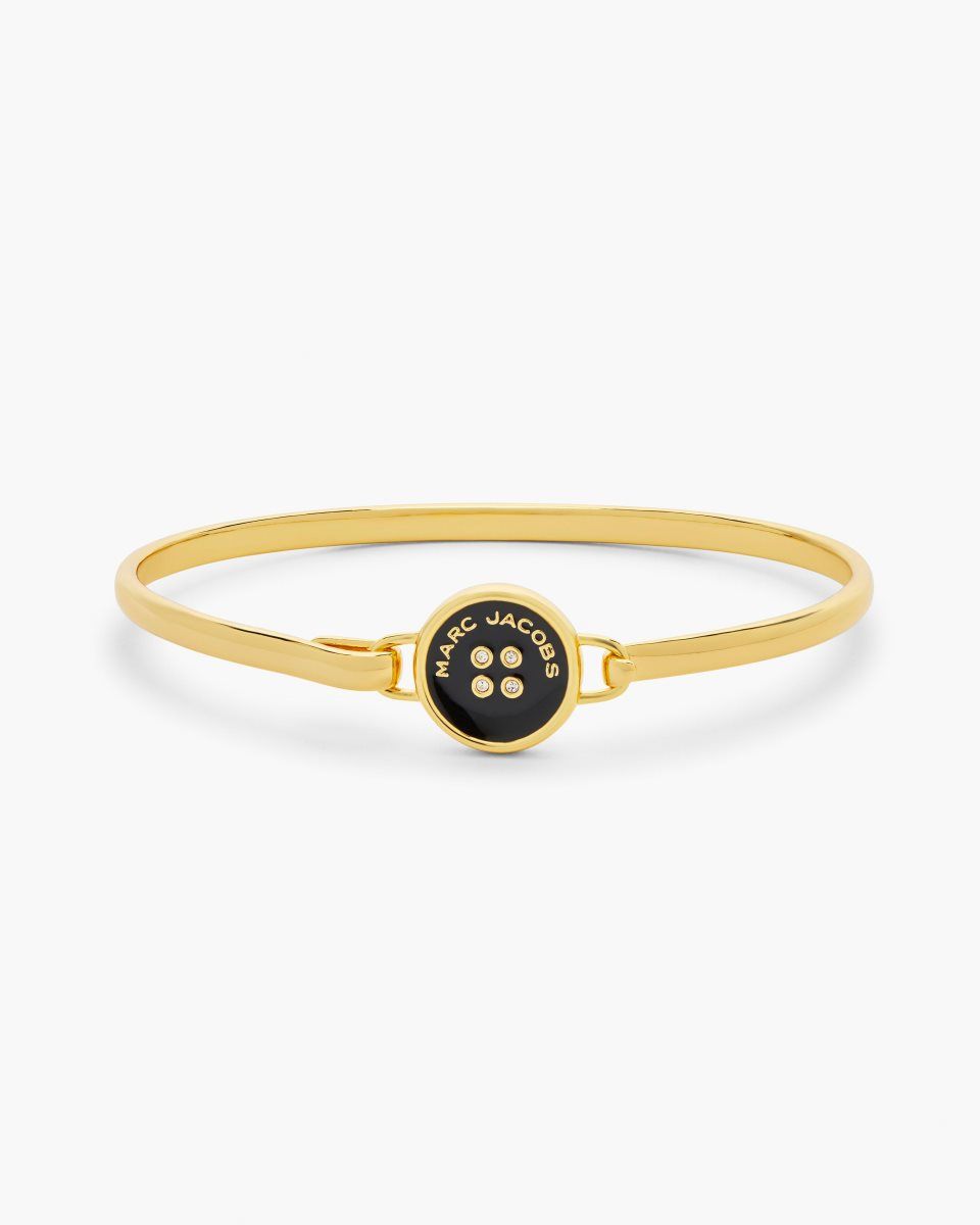 Marc Jacobs The Button Hinge Bracelet Gold / Black | 13ZOSNMGQ