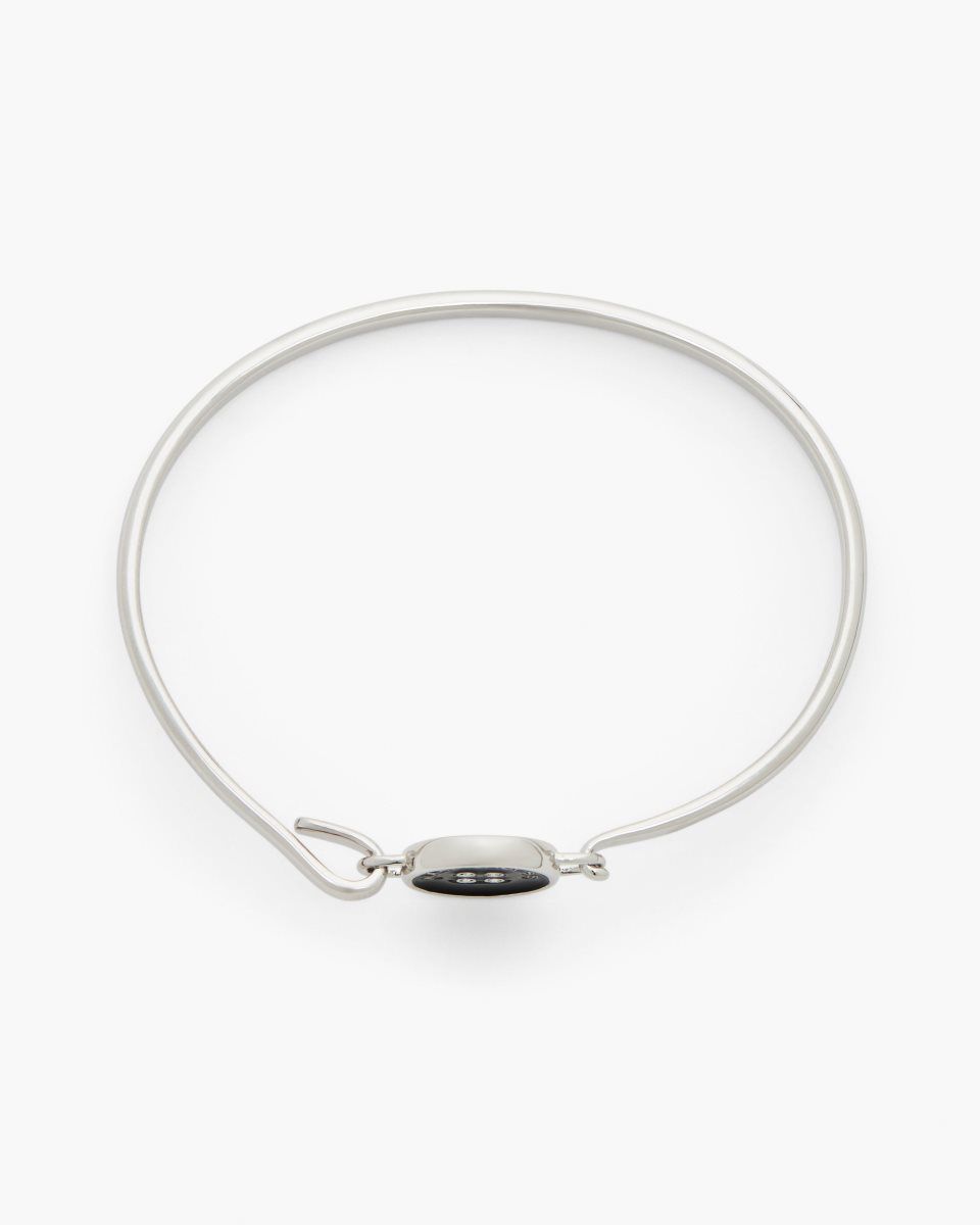 Marc Jacobs The Button Hinge Bracelet Silver / Black | 15BOZSQPM