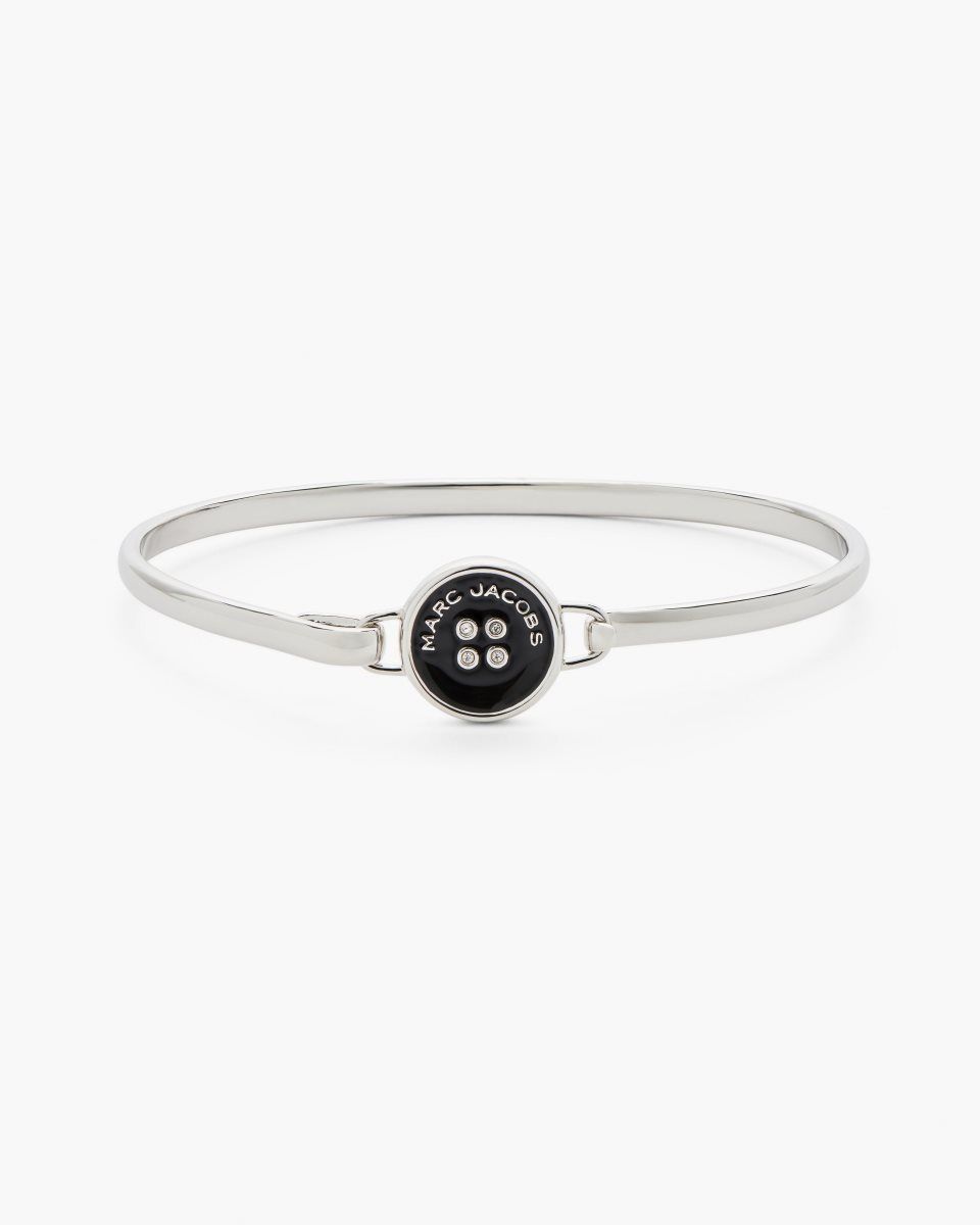 Marc Jacobs The Button Hinge Bracelet Silver / Black | 15BOZSQPM