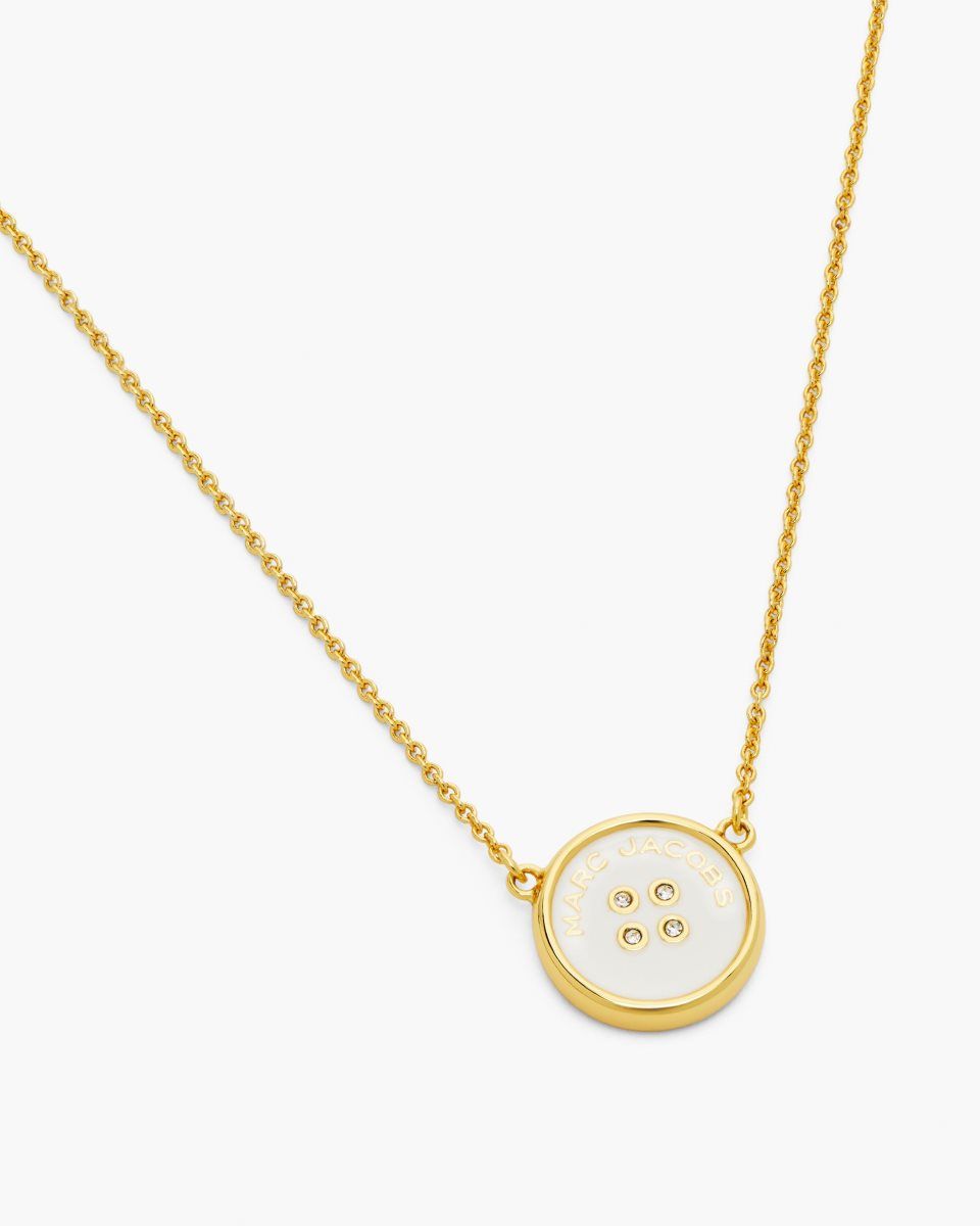 Marc Jacobs The Button Pendant Necklace Gold / Cream | 64UFATKMG