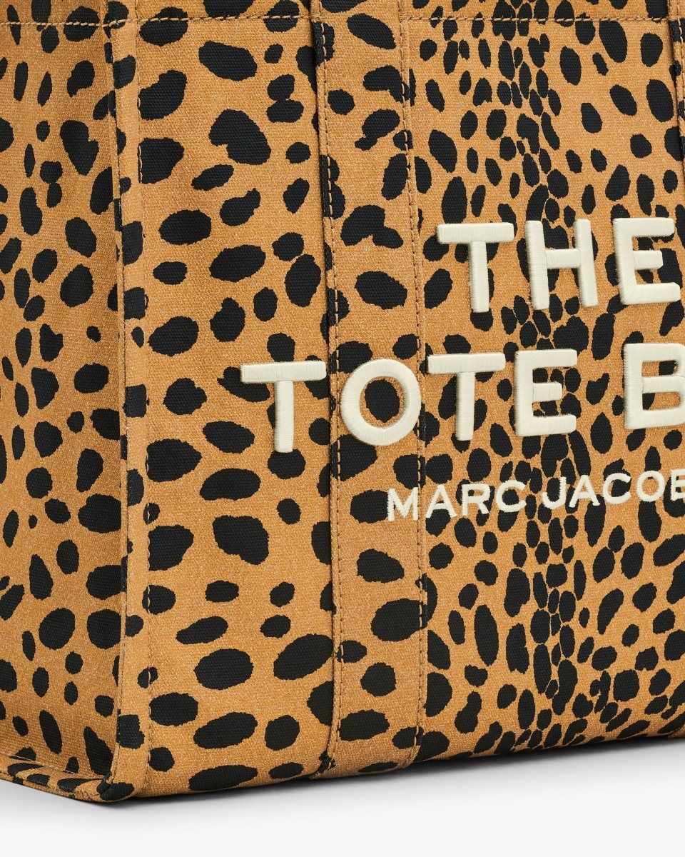 Marc Jacobs The Cheetah Canvas Large Tote Bag Black Multicolor | 37HMBRFKC