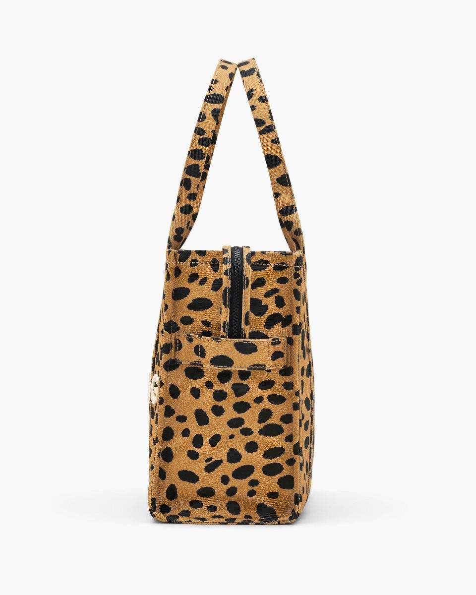 Marc Jacobs The Cheetah Canvas Large Tote Bag Black Multicolor | 37HMBRFKC