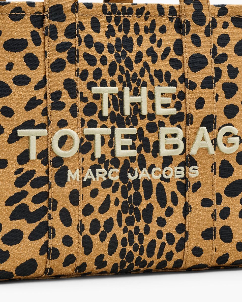 Marc Jacobs The Cheetah Canvas Medium Tote Bag Black Multicolor | 38TVWYUOM