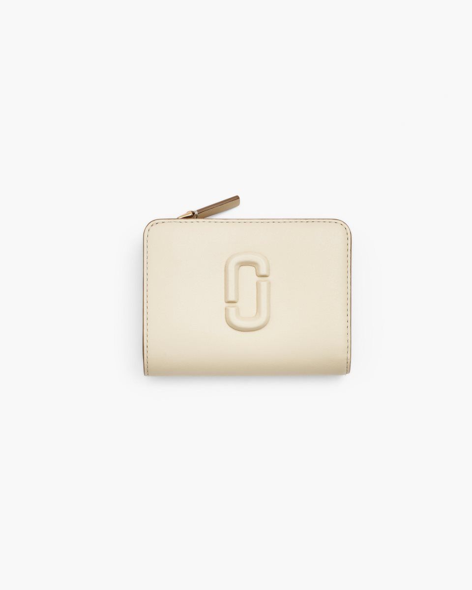 Marc Jacobs The Covered J Marc Mini Compact Wallet White | 86MTLGKNQ