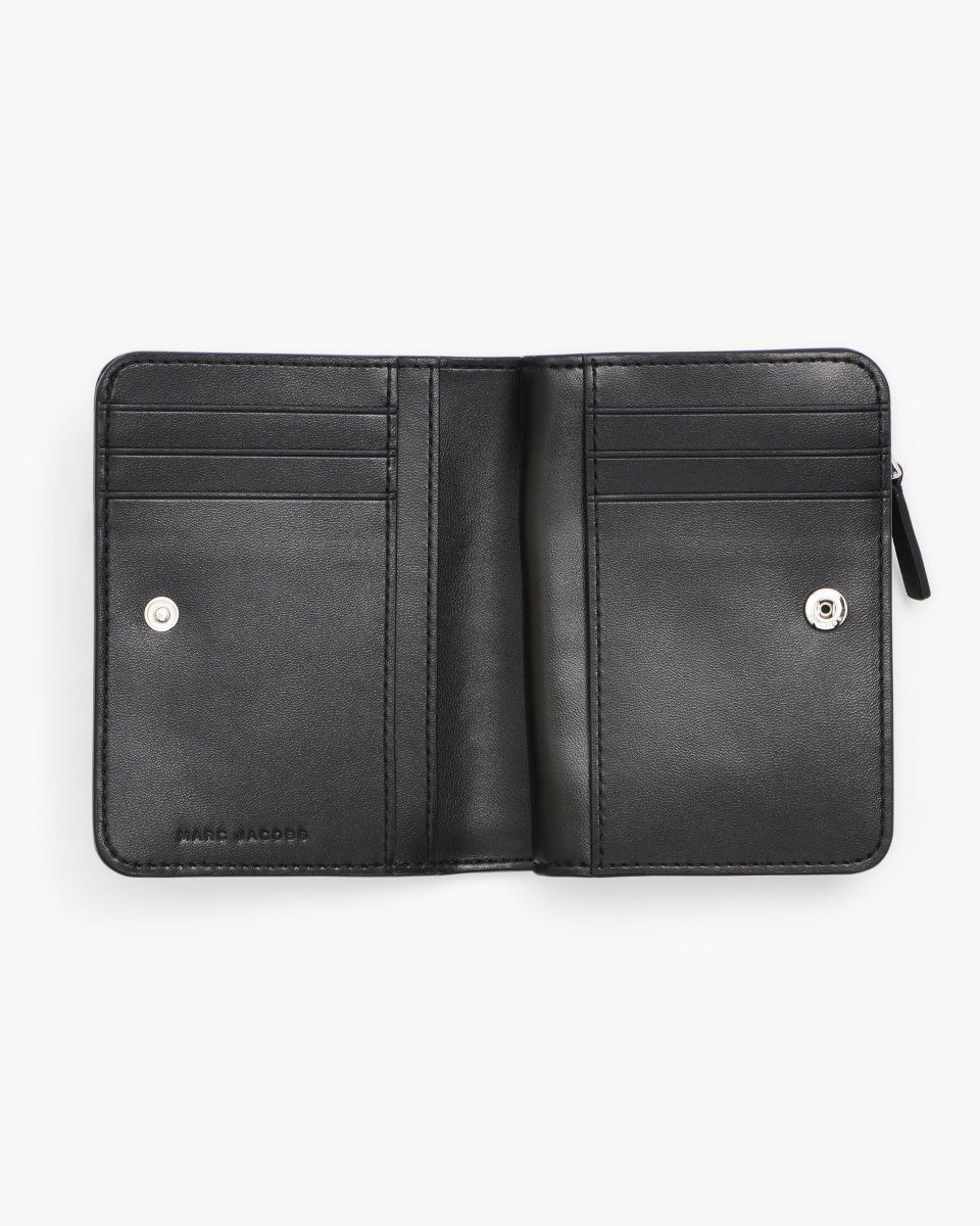 Marc Jacobs The Covered J Marc Mini Compact Wallet Black | 85DYOSFXV