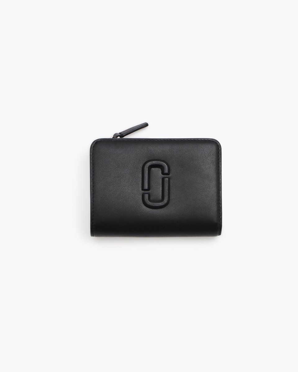 Marc Jacobs The Covered J Marc Mini Compact Wallet Black | 85DYOSFXV