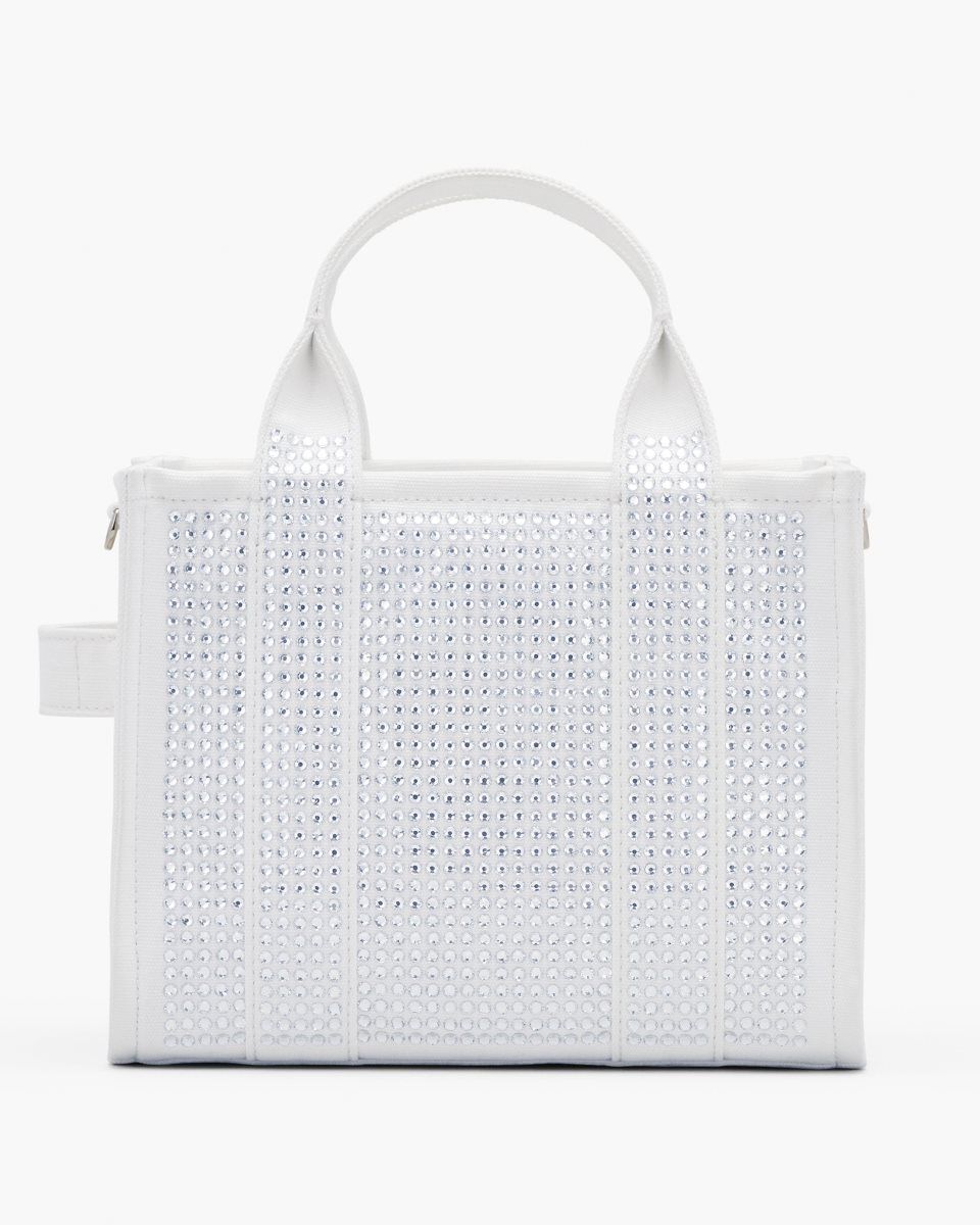 Marc Jacobs The Crystal Canvas Small Tote Bag White | 79GIPOCRL