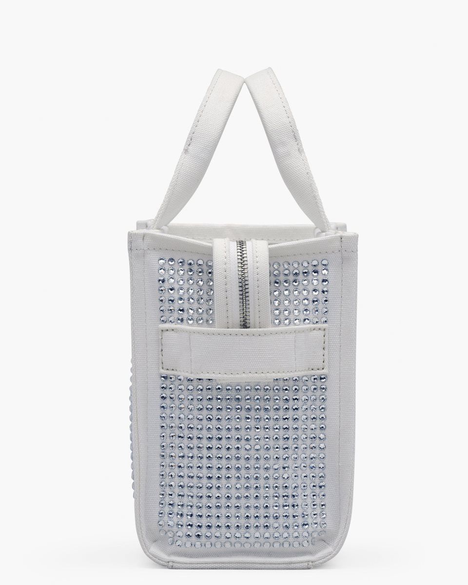 Marc Jacobs The Crystal Canvas Small Tote Bag White | 79GIPOCRL