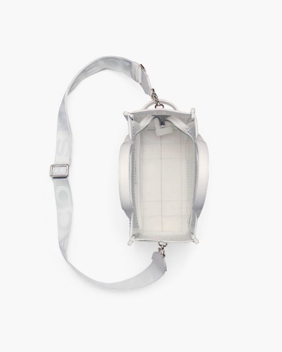 Marc Jacobs The Crystal Canvas Small Tote Bag White | 79GIPOCRL