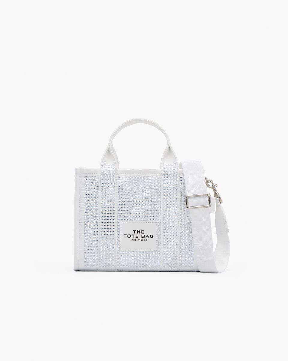 Marc Jacobs The Crystal Canvas Small Tote Bag White | 79GIPOCRL