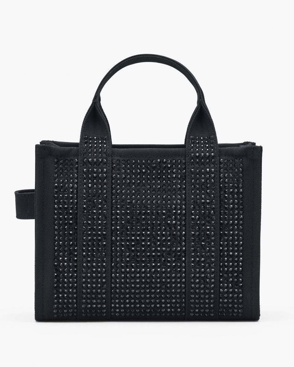 Marc Jacobs The Crystal Canvas Small Tote Bag Black | 97PQYRMXD