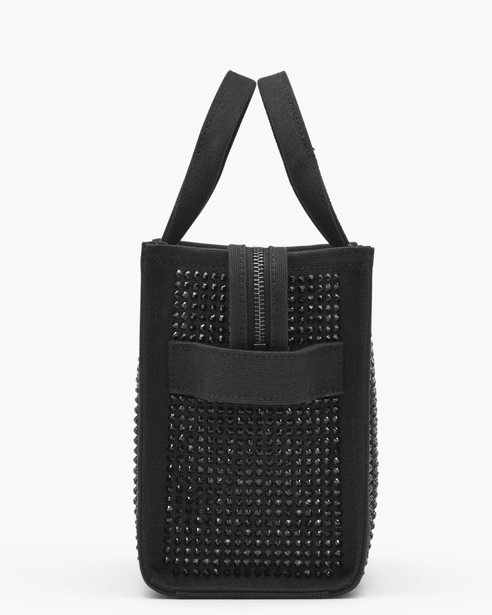 Marc Jacobs The Crystal Canvas Small Tote Bag Black | 97PQYRMXD