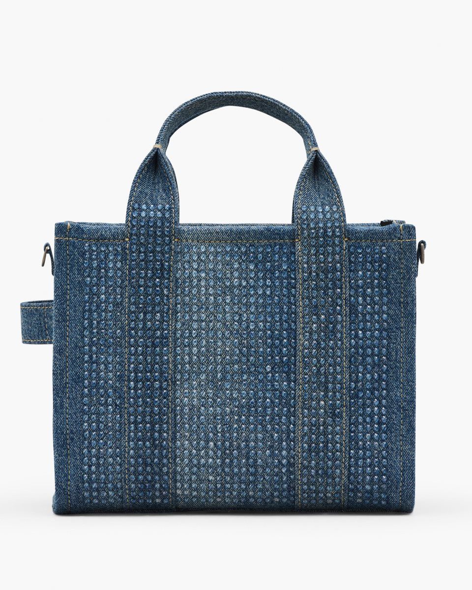 Marc Jacobs The Crystal Denim Small Tote Bag Light Blue | 28JDNCVTH