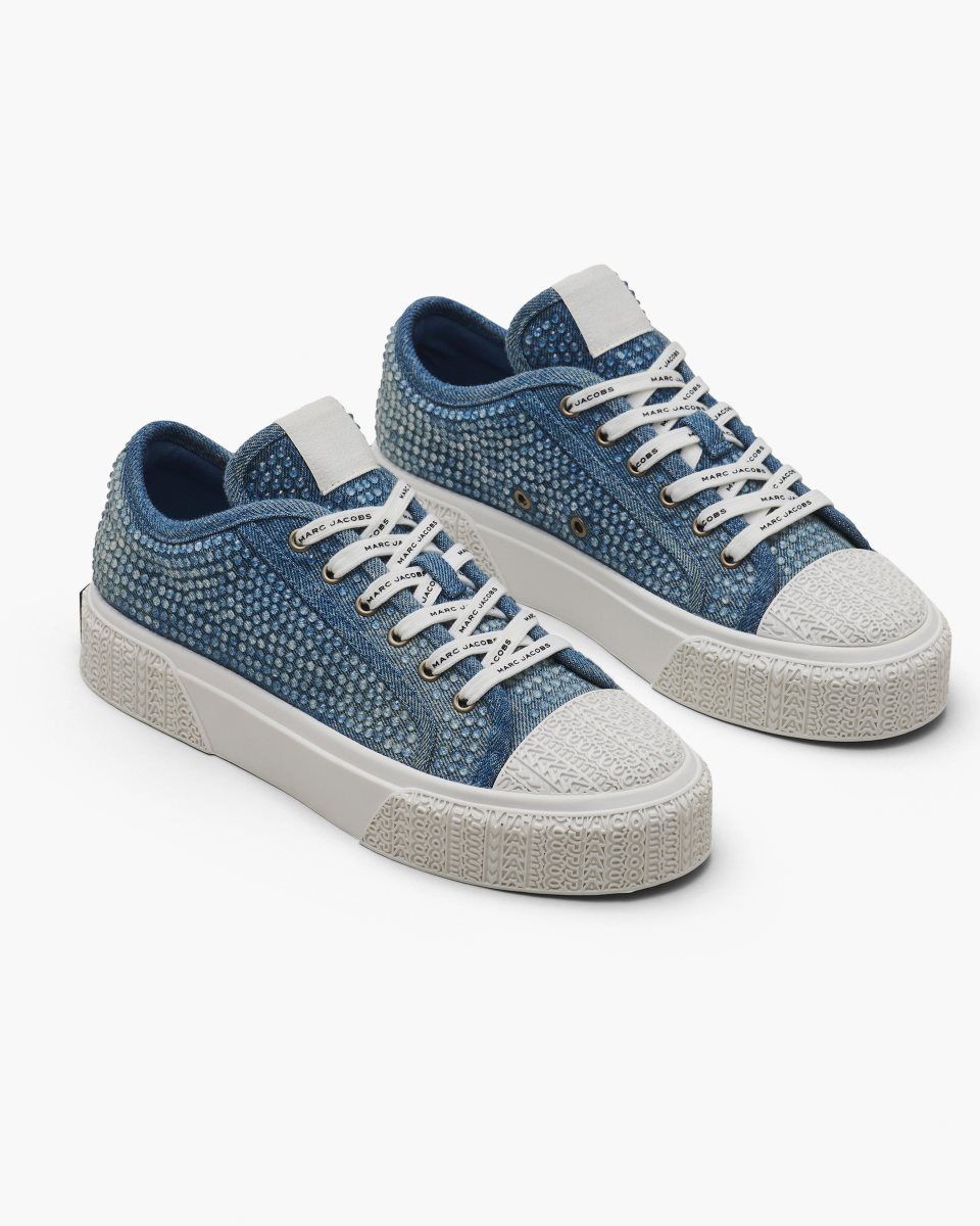 Marc Jacobs The Crystal Denim Sneaker Light Blue | 57RNTHXIO