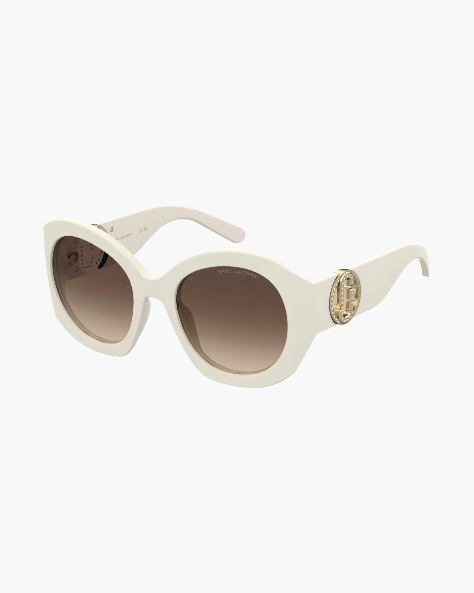 Marc Jacobs The Crystal J Marc Oversized Sunglasses White | 17HCTKWGB