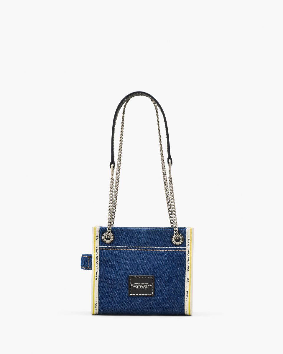 Marc Jacobs The Denim Chain Crossbody Tote Bag Dark Wash | 64ESXPKAV