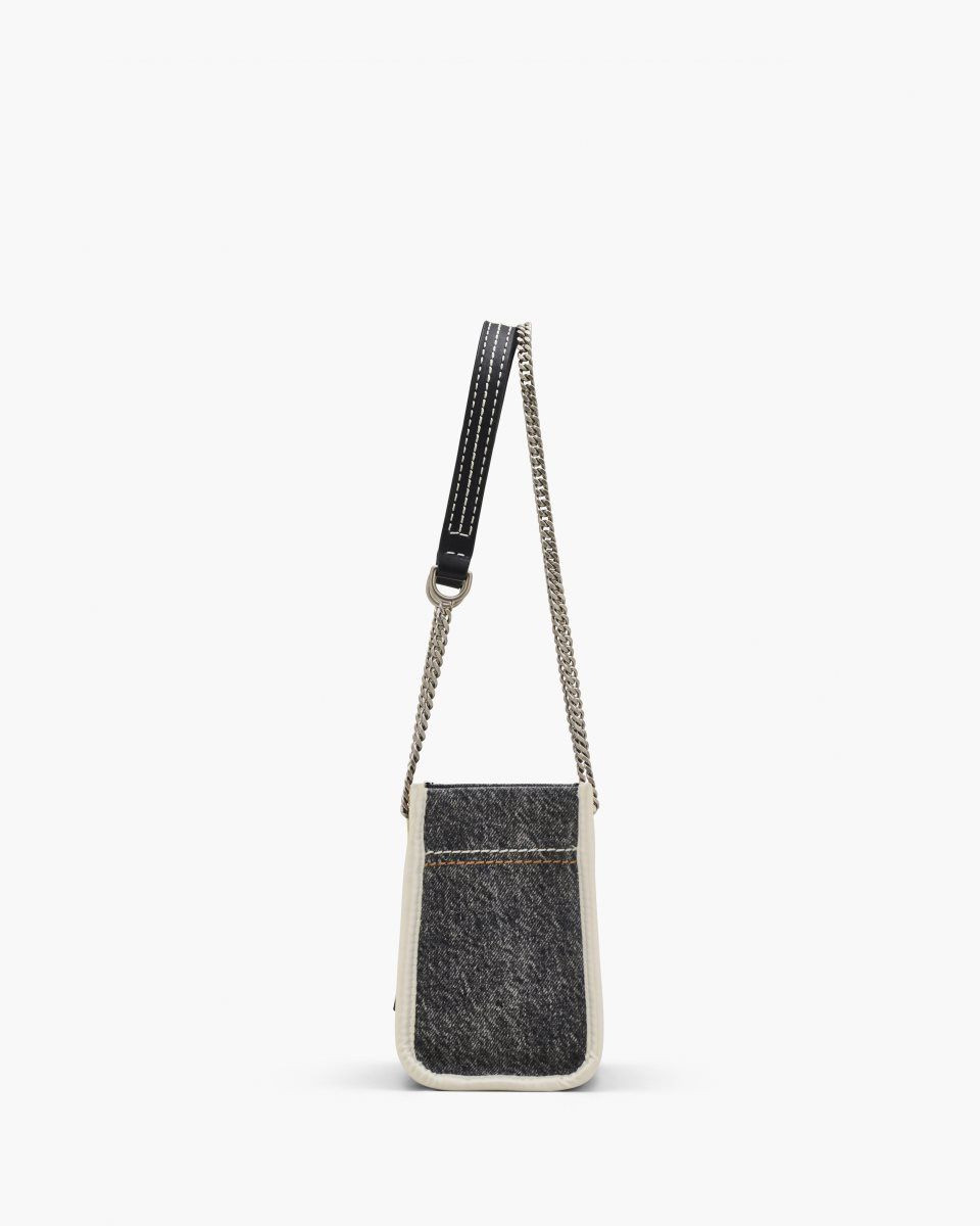 Marc Jacobs The Denim Chain Crossbody Tote Bag Black Wash | 54FALOMJD