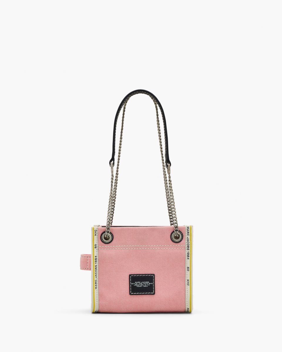 Marc Jacobs The Denim Chain Crossbody Tote Bag Pink | 35OKSHGIT