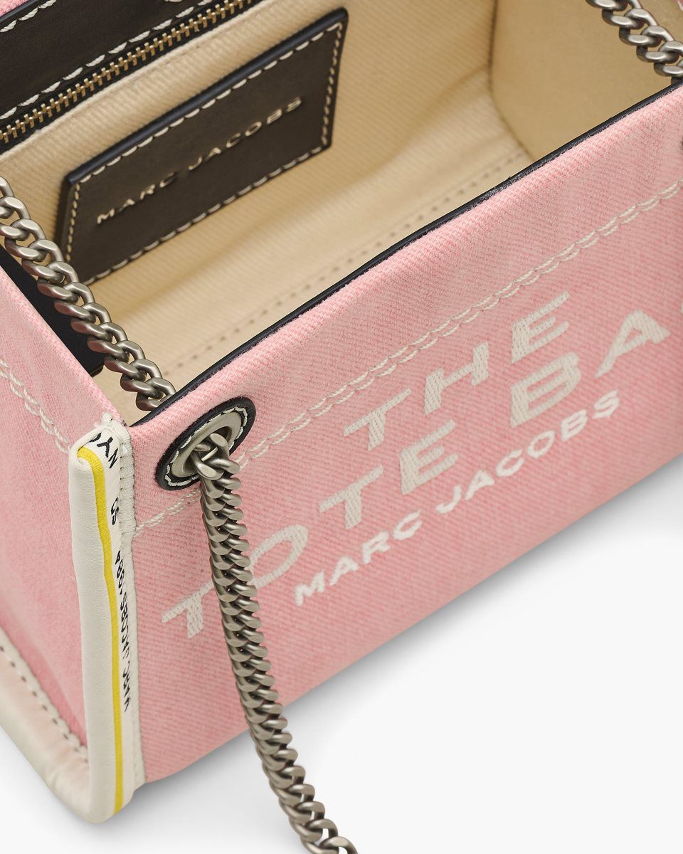 Marc Jacobs The Denim Chain Crossbody Tote Bag Pink | 35OKSHGIT