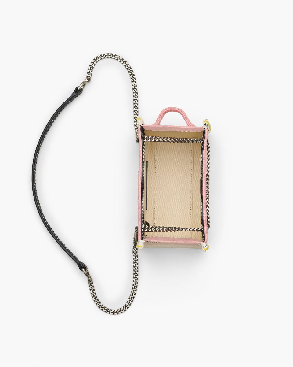 Marc Jacobs The Denim Chain Crossbody Tote Bag Pink | 35OKSHGIT