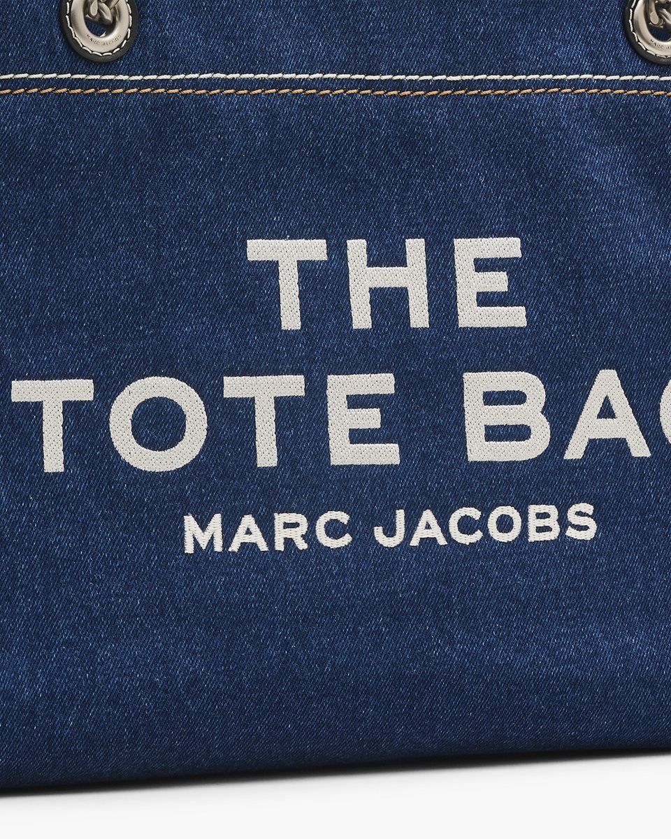 Marc Jacobs The Denim Chain Medium Tote Bag Dark Wash | 49EDVHBZM