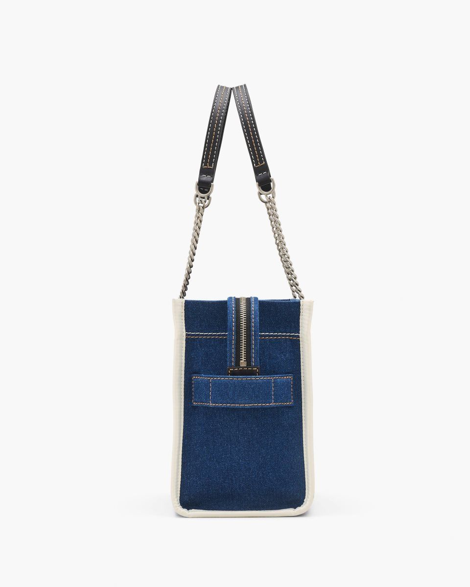 Marc Jacobs The Denim Chain Medium Tote Bag Dark Wash | 49EDVHBZM