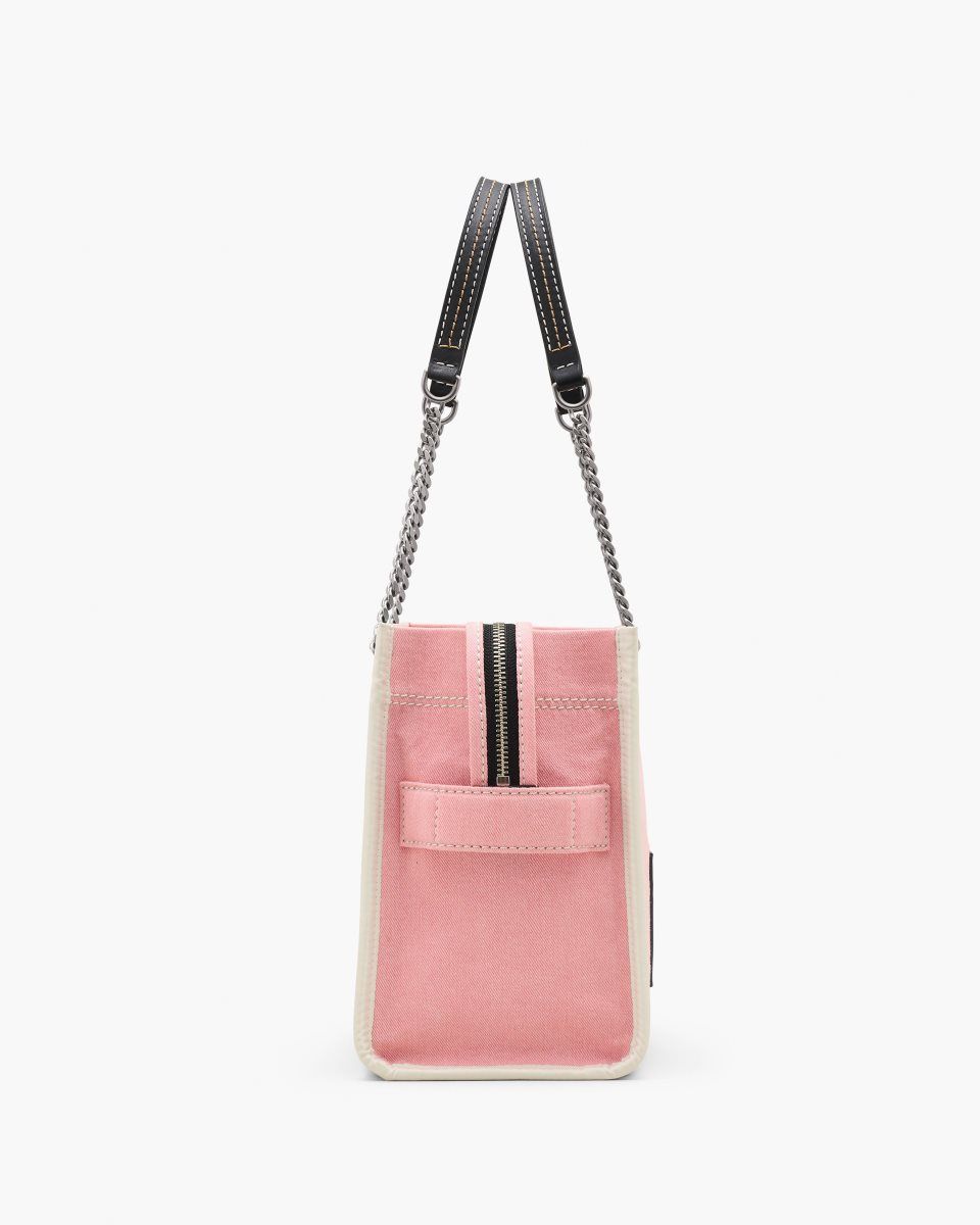 Marc Jacobs The Denim Chain Medium Tote Bag Pink | 41CAZSHDQ