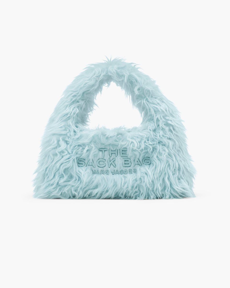 Marc Jacobs The Faux Fur Mini Sack Bag Blue | 98TYWBDCX