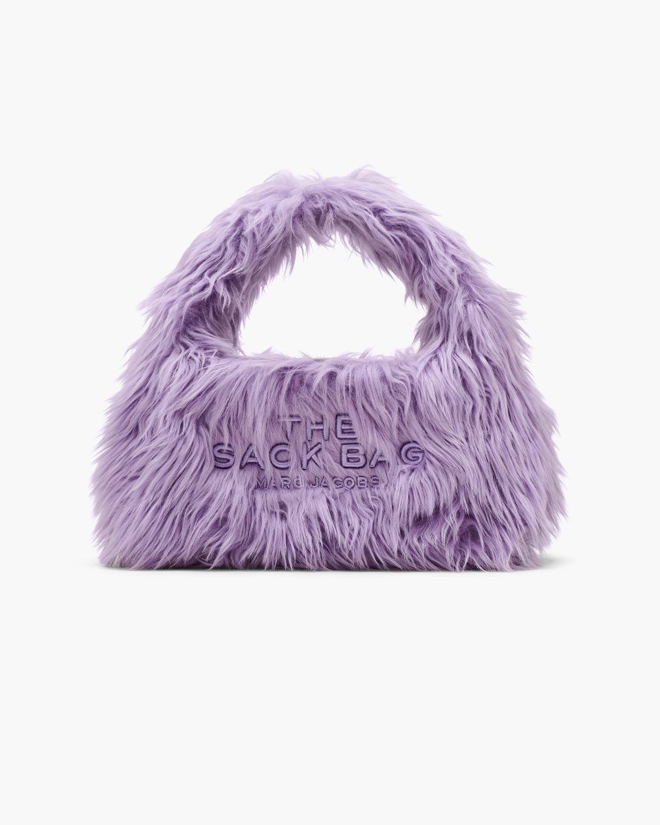 Marc Jacobs The Faux Fur Mini Sack Bag Purple | 82BXRECWO