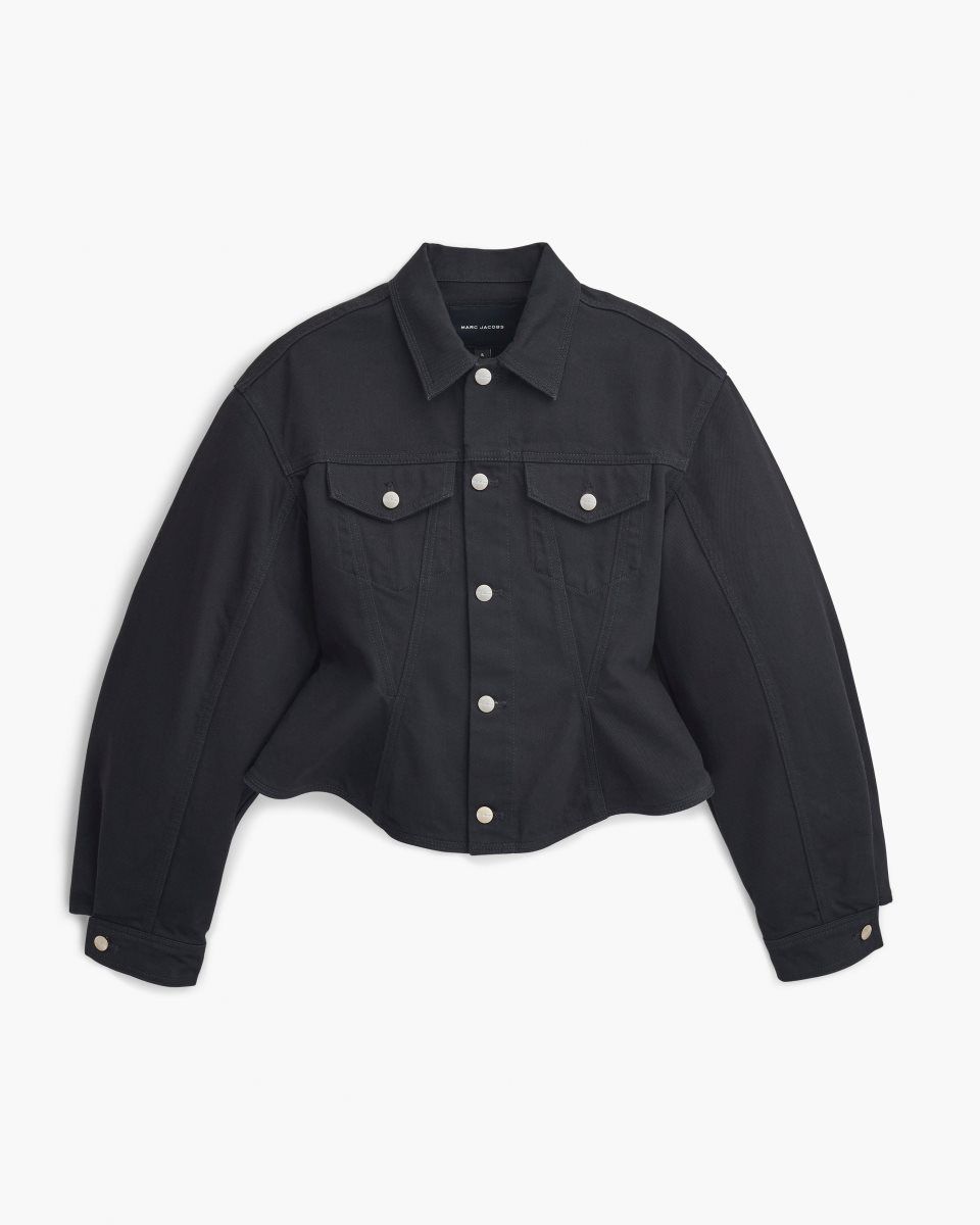 Marc Jacobs The Fluted Denim Jacket Black | 74SCUDYJL