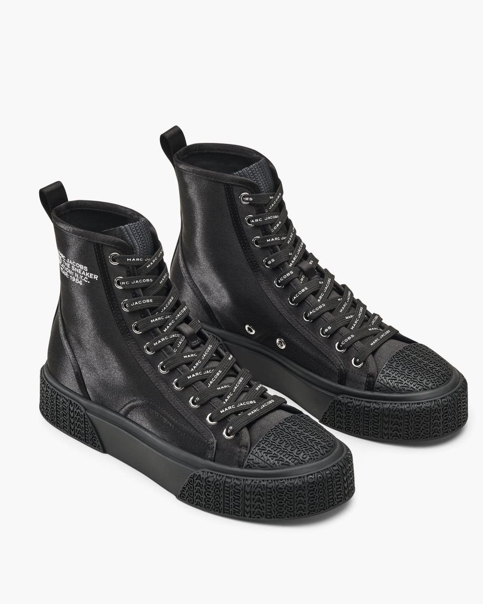 Marc Jacobs The High Top Satin Sneaker Black | 06APYDGWE