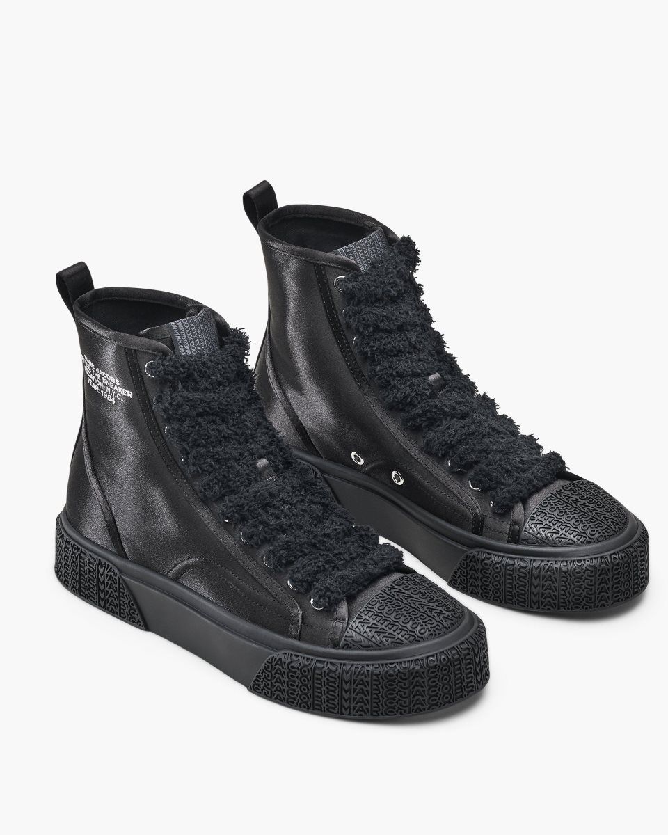 Marc Jacobs The High Top Satin Sneaker Black | 06APYDGWE