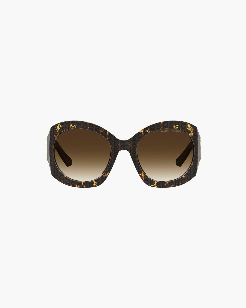 Marc Jacobs The J Marc Monogram Round Sunglasses Havana | 98XBDKWIR