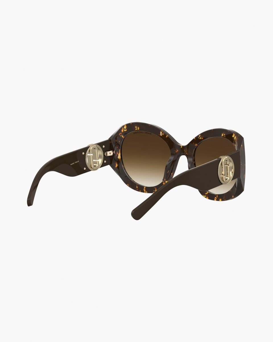 Marc Jacobs The J Marc Monogram Round Sunglasses Havana | 98XBDKWIR