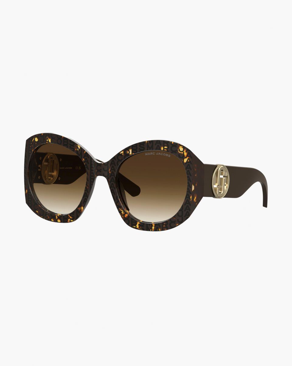 Marc Jacobs The J Marc Monogram Round Sunglasses Havana | 98XBDKWIR