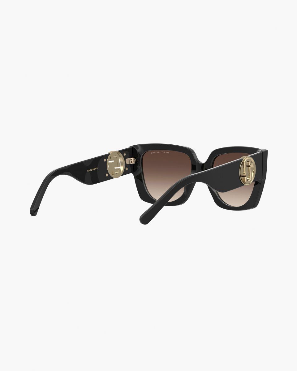 Marc Jacobs The J Marc Square Cutout Sunglasses Black | 98SYLJEFT