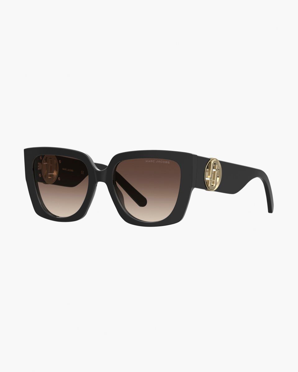 Marc Jacobs The J Marc Square Cutout Sunglasses Black | 98SYLJEFT