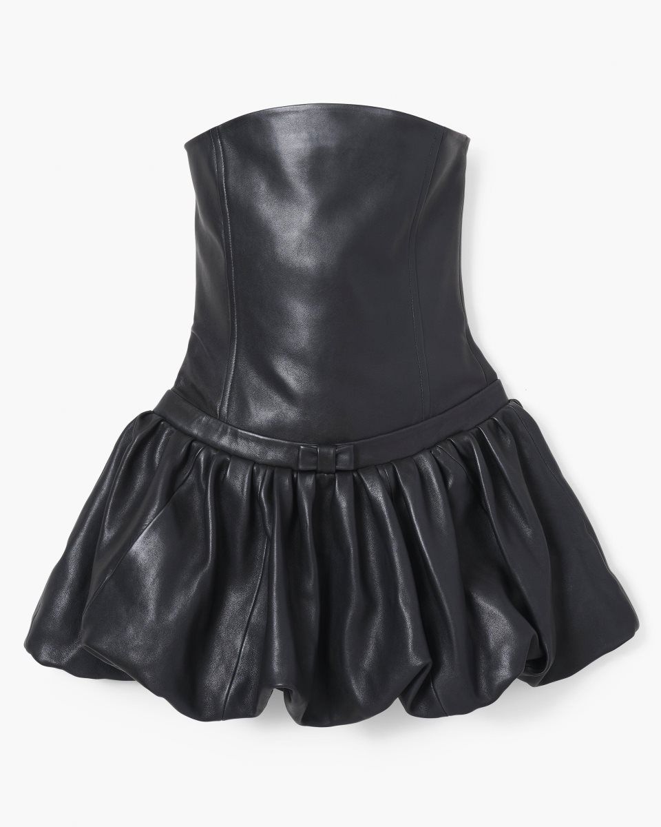 Marc Jacobs The Leather Bubble Dress Black | 62ZUCDAHI