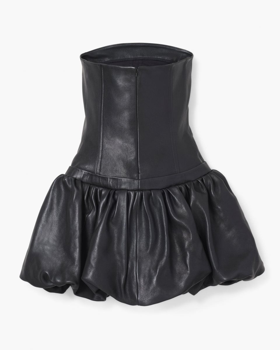 Marc Jacobs The Leather Bubble Dress Black | 62ZUCDAHI