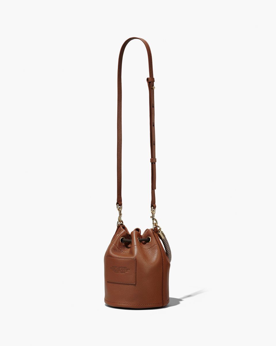 Marc Jacobs The Leather Bucket Bag Argan Oil | 98UDFKSRI