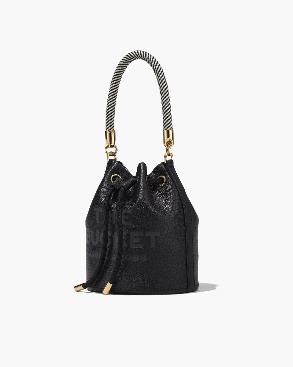 Marc Jacobs The Leather Bucket Bag Black | 60BPOWZFY