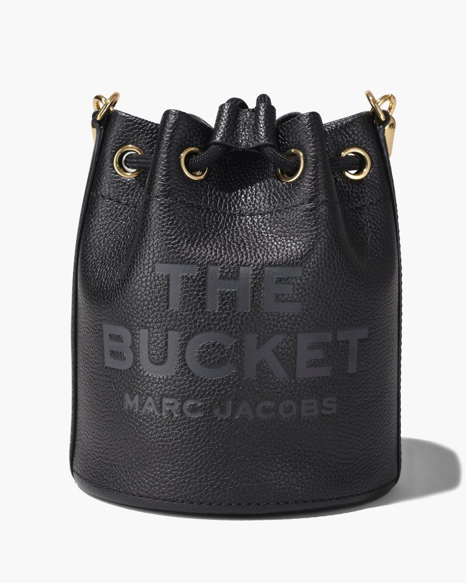 Marc Jacobs The Leather Bucket Bag Black | 60BPOWZFY