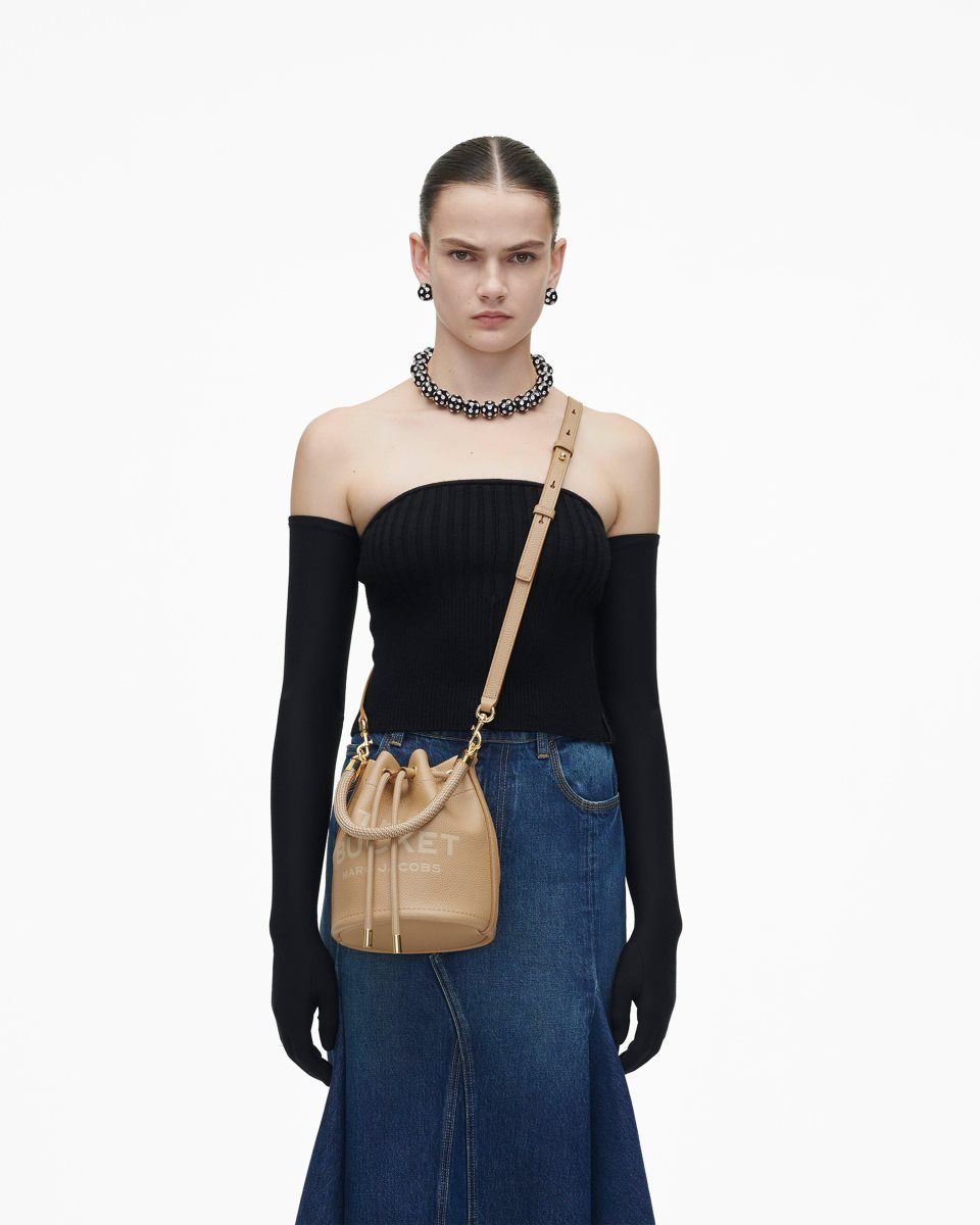 Marc Jacobs The Leather Bucket Bag Brown | 14CHWDVPK