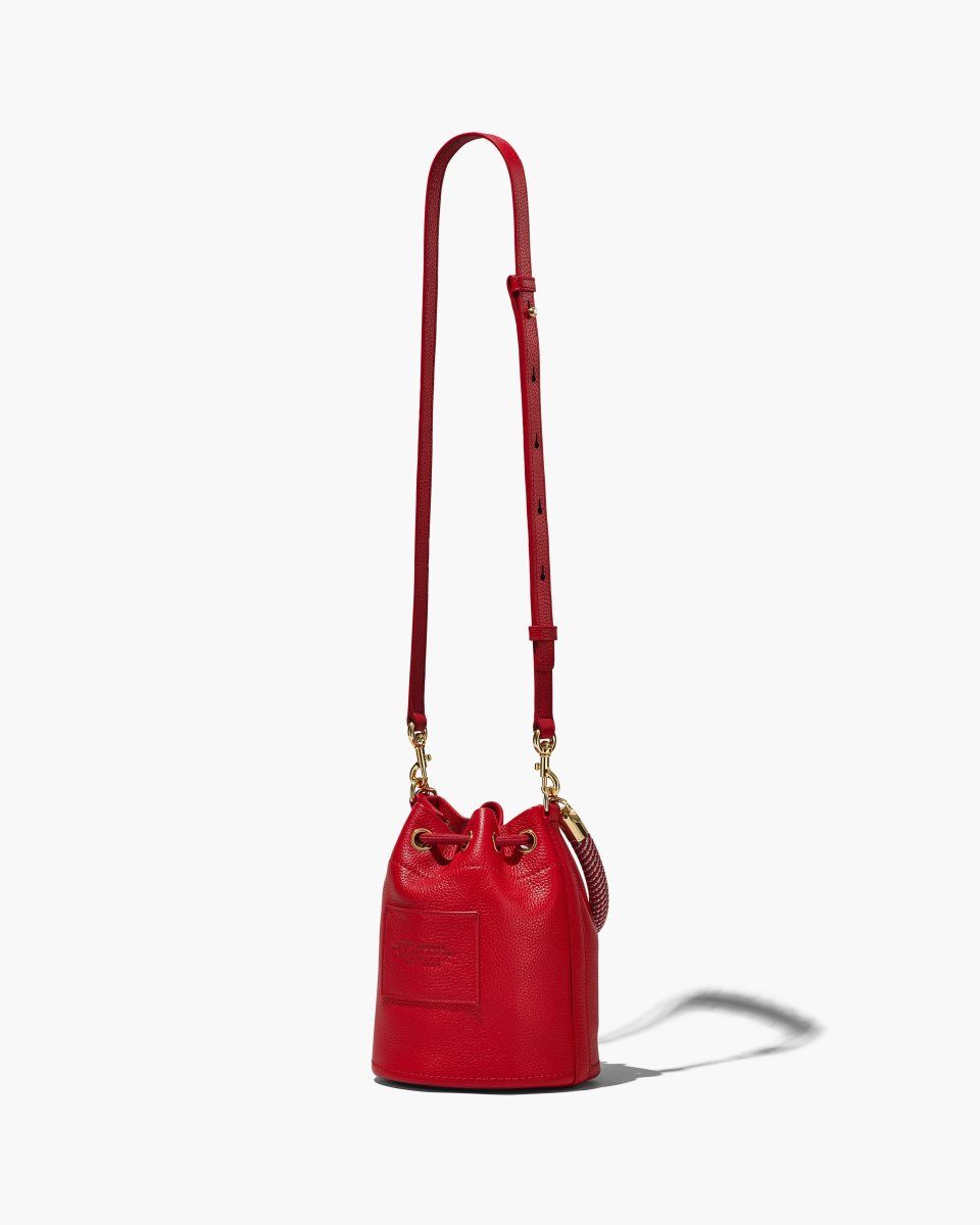 Marc Jacobs The Leather Bucket Bag Red | 96PYBADJL