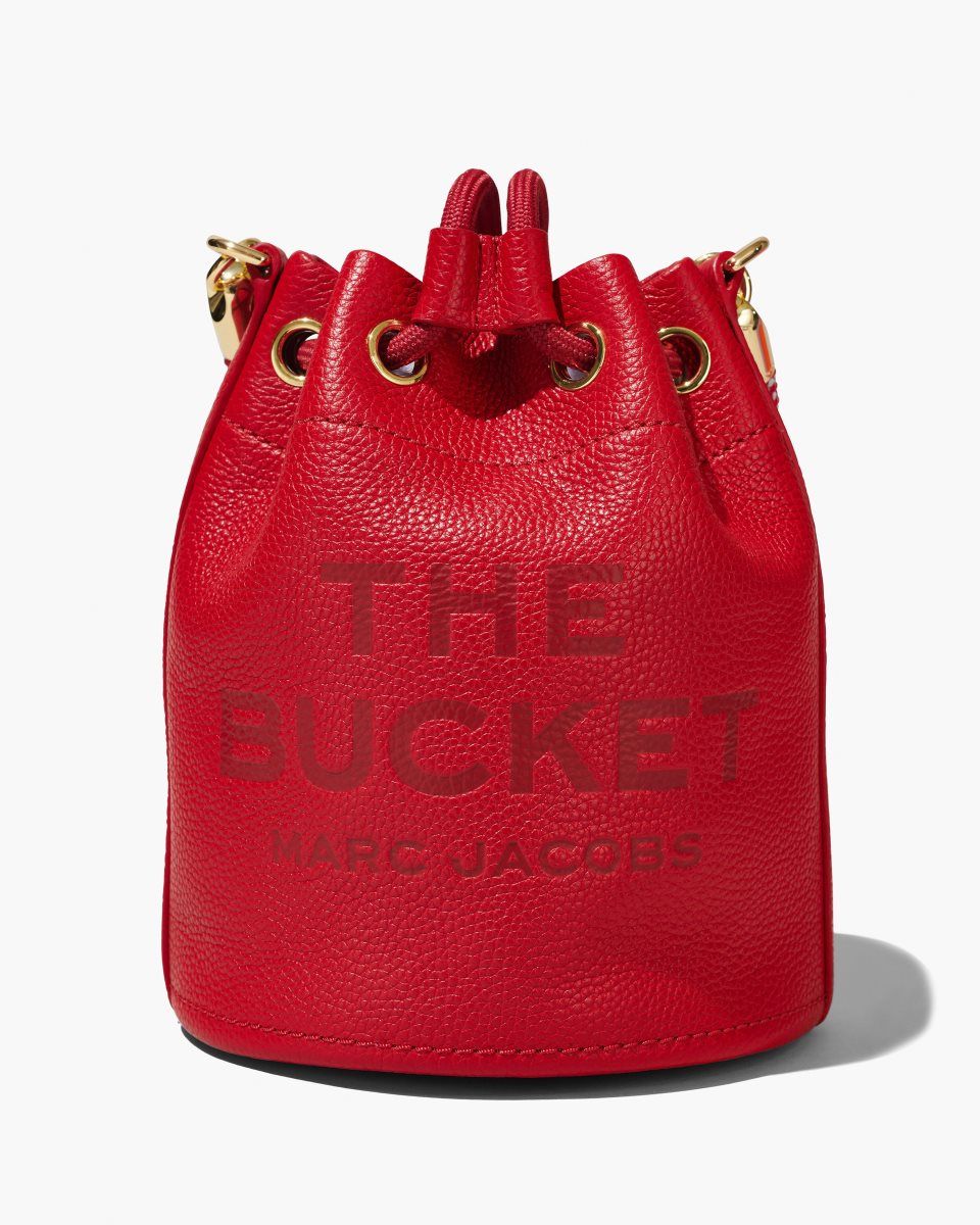 Marc Jacobs The Leather Bucket Bag Red | 96PYBADJL