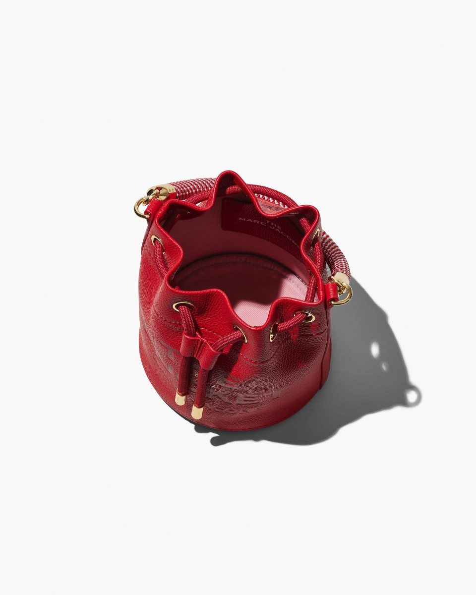 Marc Jacobs The Leather Bucket Bag Red | 96PYBADJL