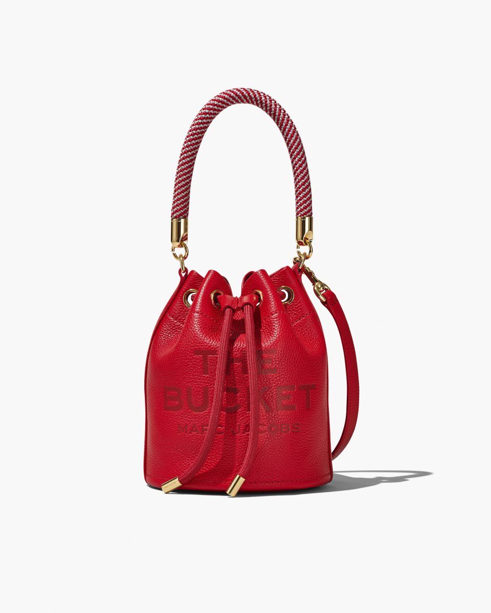 Marc Jacobs The Leather Bucket Bag Red | 96PYBADJL