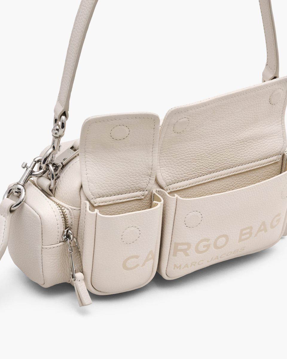 Marc Jacobs The Leather Cargo Bag Silver | 28UXJIKSR